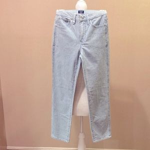 J Crew high rise vintage striped jeans. NWOT. Size 24. Never worn.